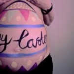 Belly Painting Pâques : Happy Easter Joyeuses Pâques