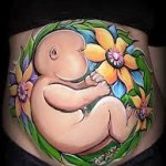 Belly Painting Pâques : Bébé
